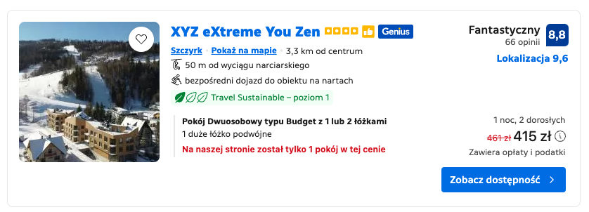 Hotel XYZ eXtreme You Zen, Szczyrk