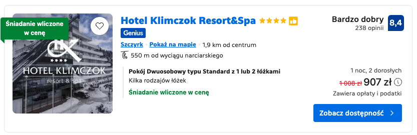 Hotel Klimczok, Szczyrk