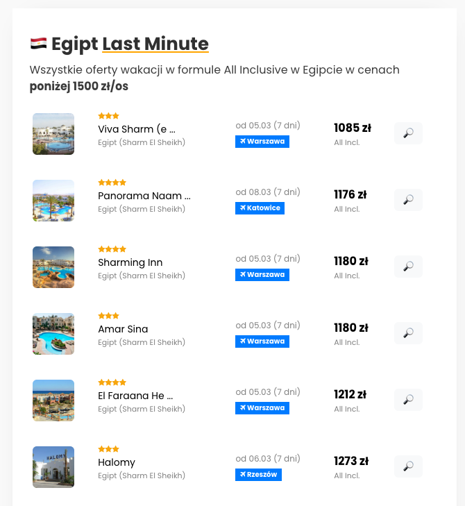 Egipt Last Minute w cenie poniżej 1500 zł za osobę