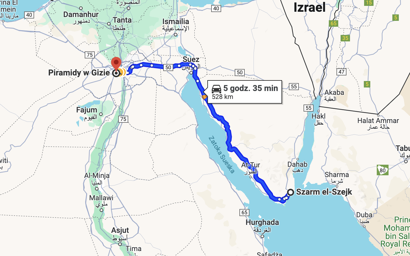 Trasa Sharm el Sheikh - Giza