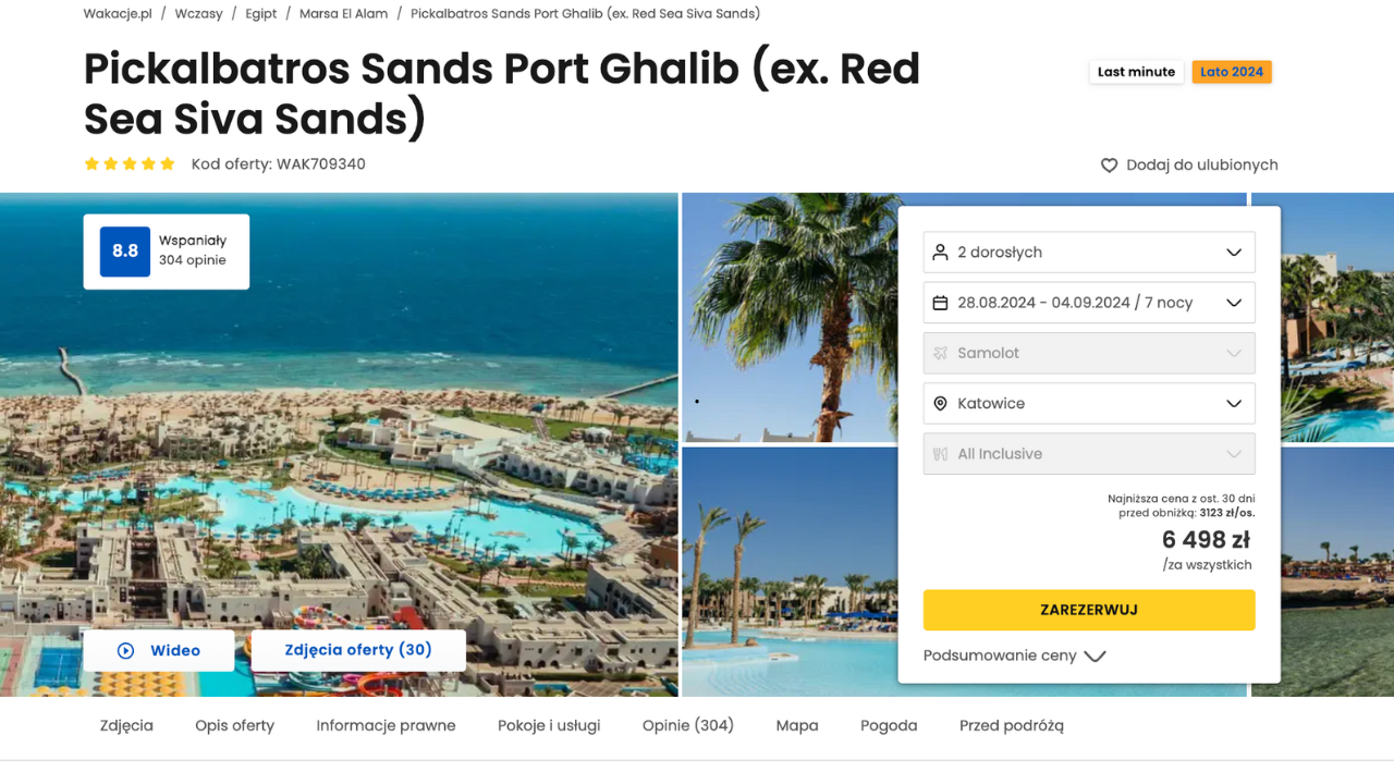 Wakacje w Egipcie 7 dni w 5 Hotelu Pickalbatros Sands Port Ghalib w Egipcie