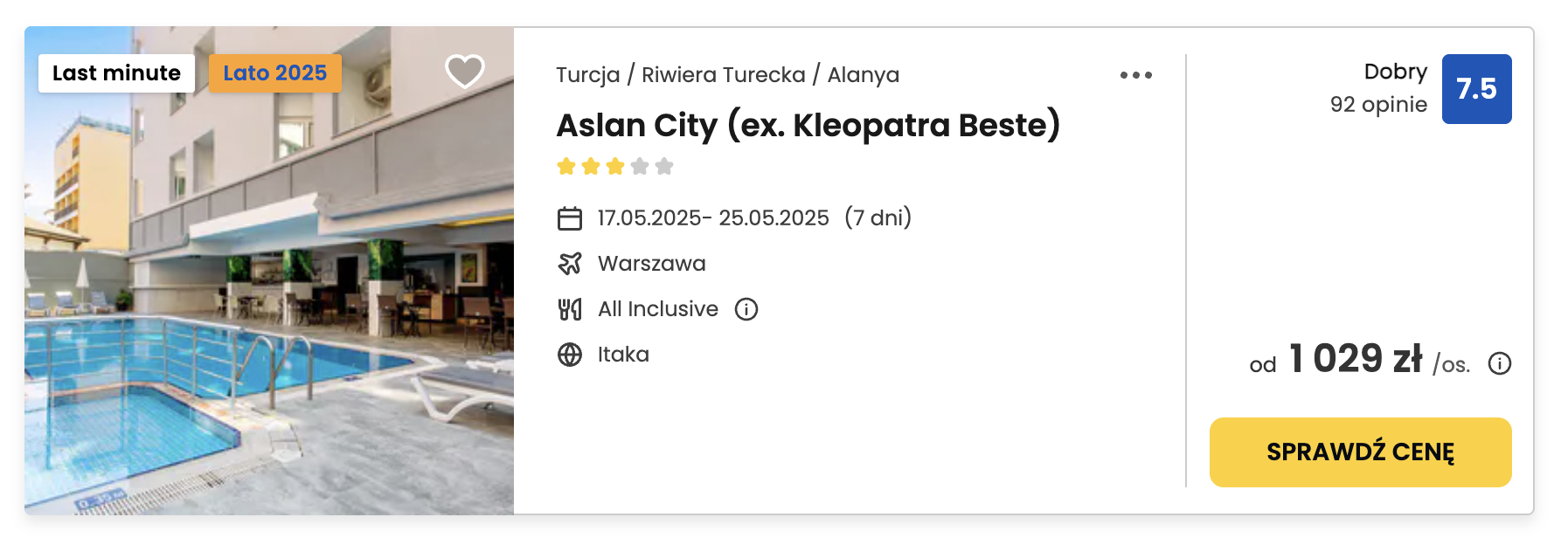 Wakacje All Inclusive za 1000 PLN1