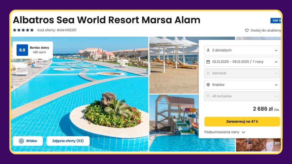 Egipt dla całej rodziny: 5★ Albatros Sea World Resort z All Inclusive od 2686 zł
