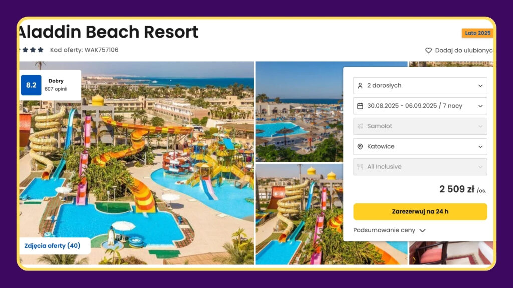 Egipt dla rodzin z dziećmi: 4★ Aladdin Beach Resort z All Inclusive od 2509 zł