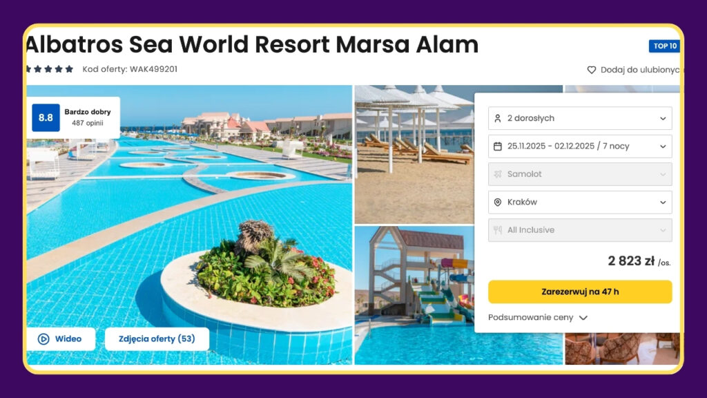 Rodzinny wypoczynek w Egipcie 5★ Albatros Sea World Resort z All Inclusive od 2823 zl