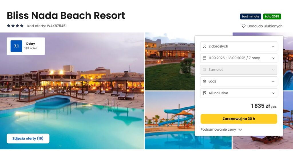 Bliss Nada Beach Resort 4★ z All Inclusive za 1835 zł – Wylot z Łodzi