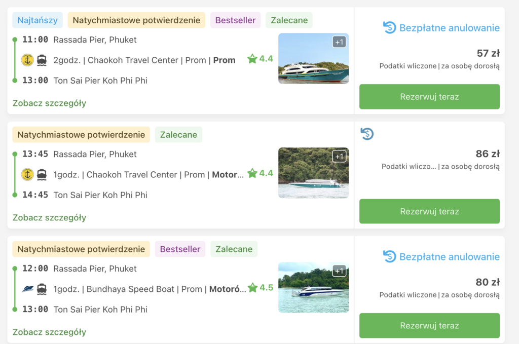 Promy z Phuket na Phi Phi