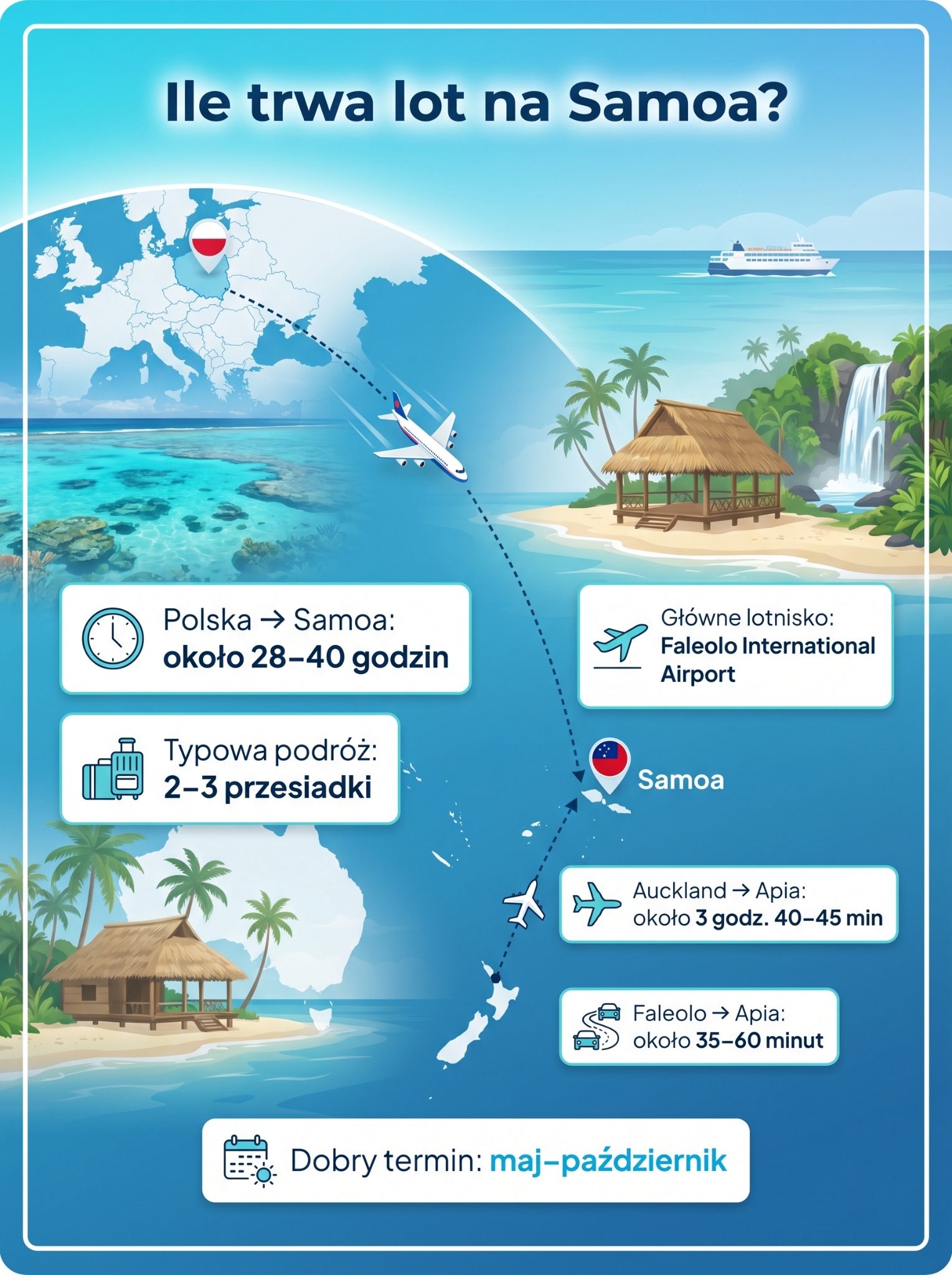Czas lotu na Samoa z Polski