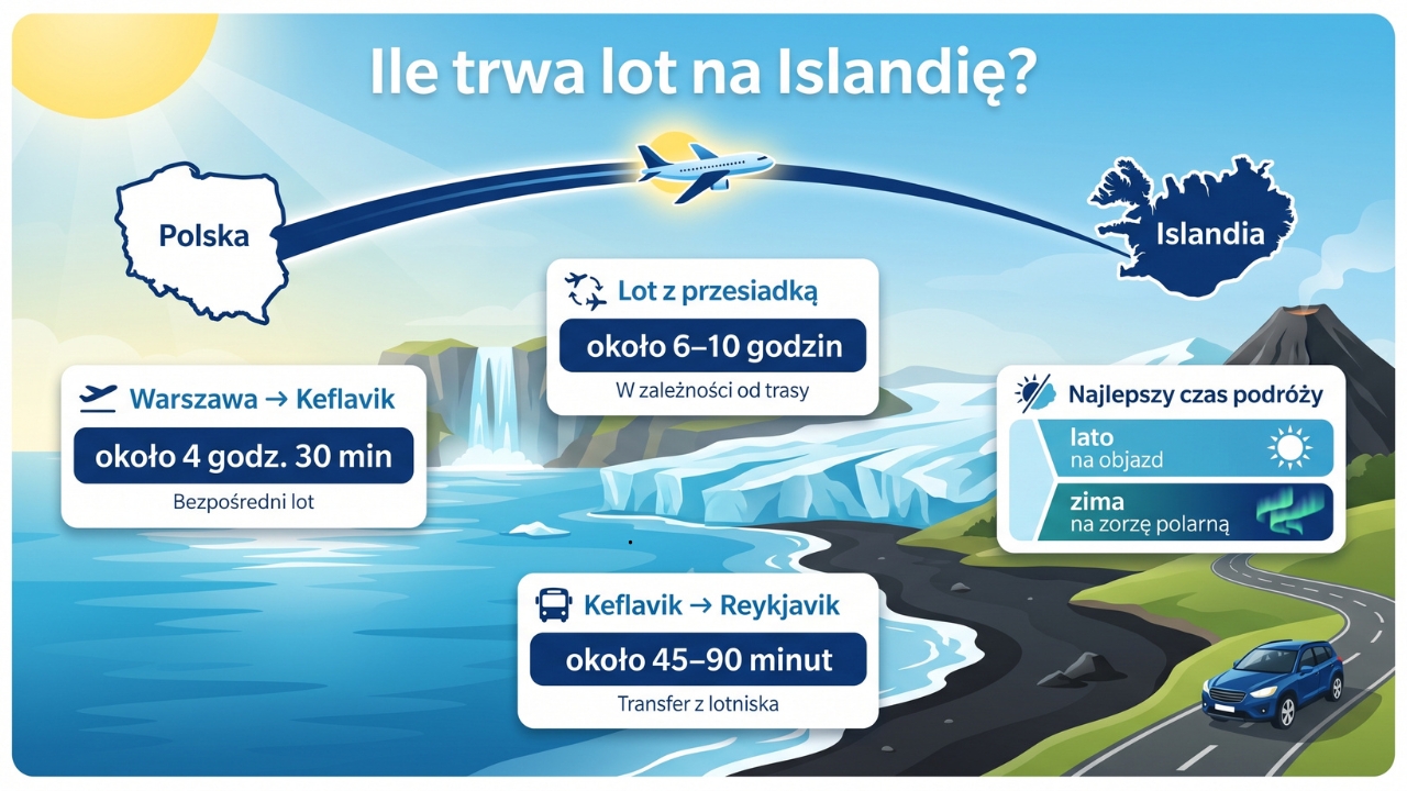 Ile leci się na Islandię z Polski? Kiedy lecieć na Islandię?