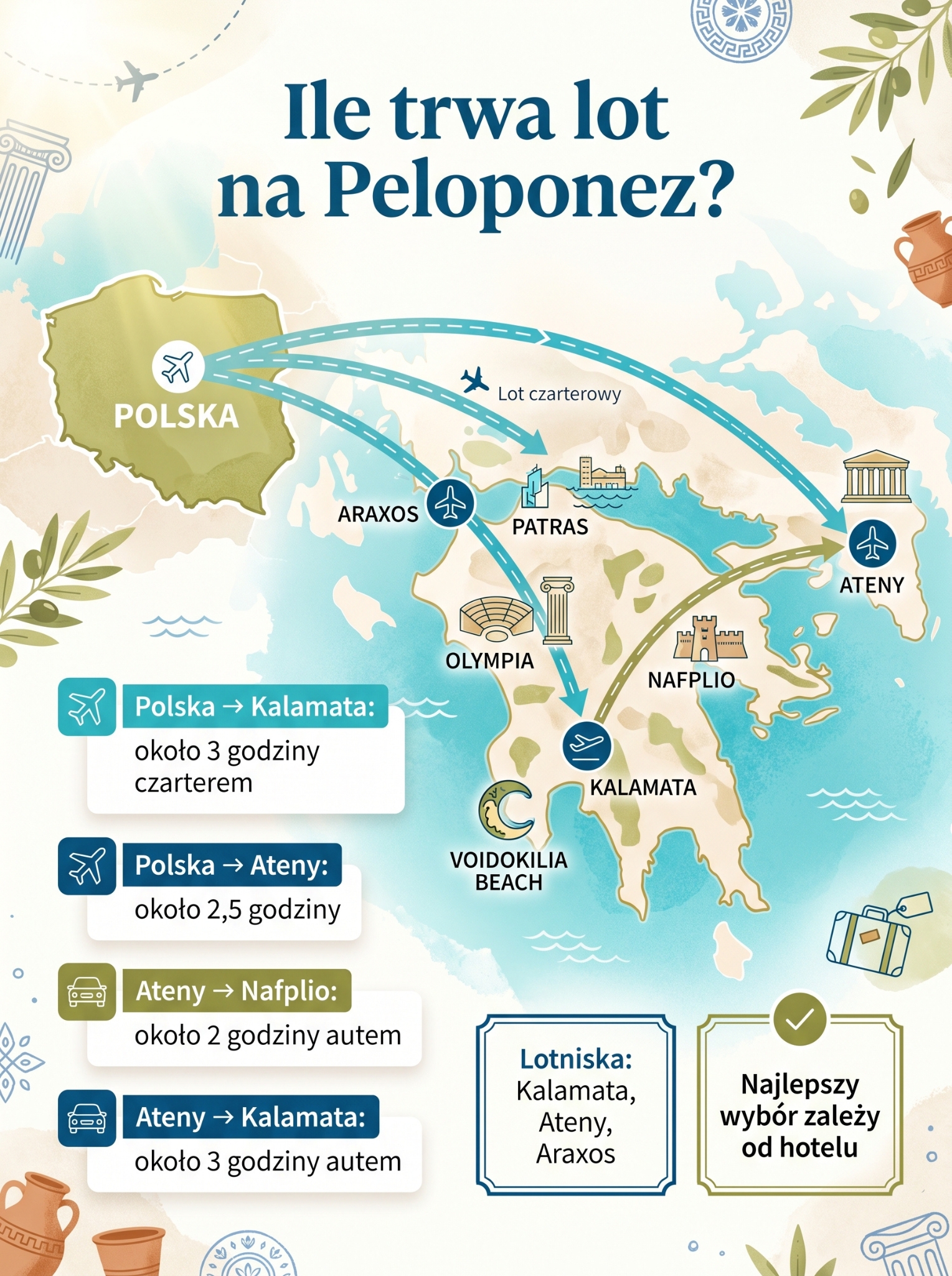 Ile trwa lot na Peloponez?