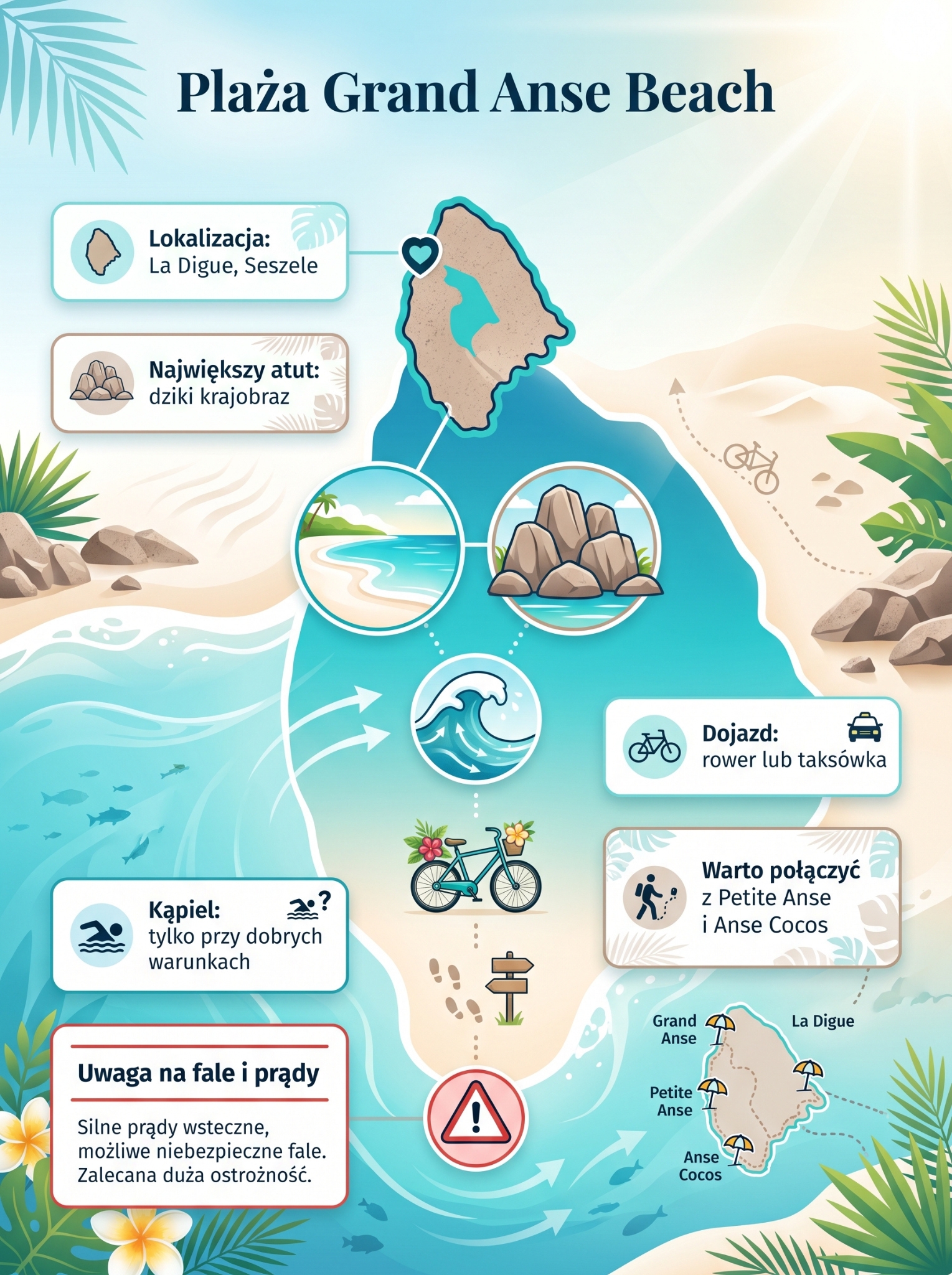 Plaża Grand Anse Beach – jedna z najpiękniejszych plaż na La Digue